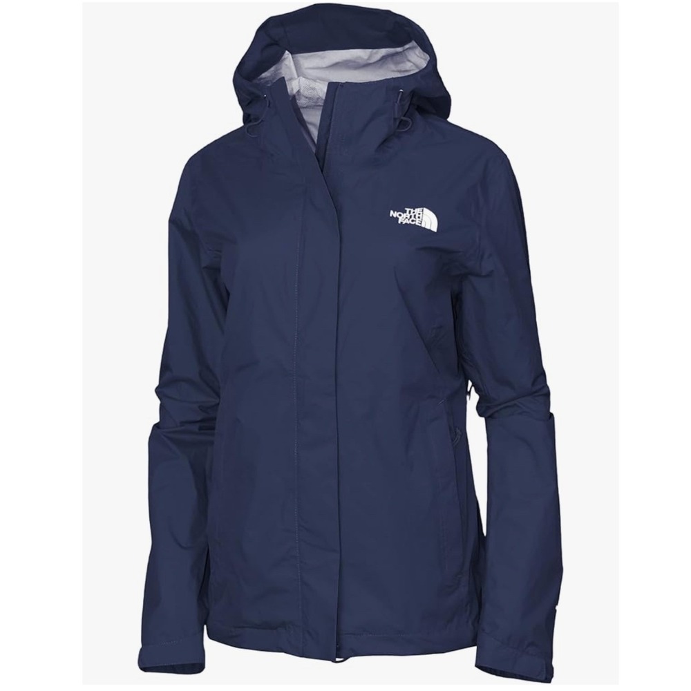 The North Face DryVent Rain Jacket Girls M 10/12 Navy Blue Hooded Waterproof